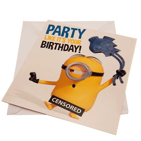 Happy Minions Party Birthday Card with Stuart Design, FSC Certified ...