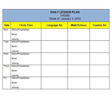 20 Google Docs Lesson Plan Template