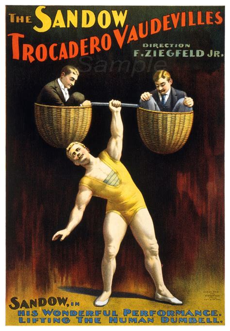 Vintage the Sandow Strong Man Lifting Poster Print - Etsy