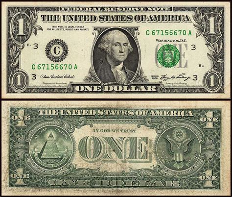 United States of America 1 Dollar Used Banknote | banknotecoinstamp.com | One dollar bill ...