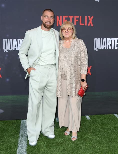 Travis Kelce and Mom Donna Kelce at the Quarterback Premiere | POPSUGAR Celebrity UK