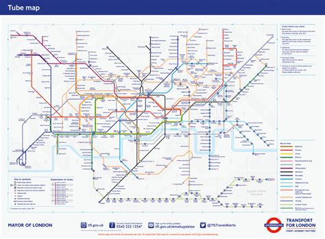 Tube - Transport For London in London Underground Map Printable A4 ...