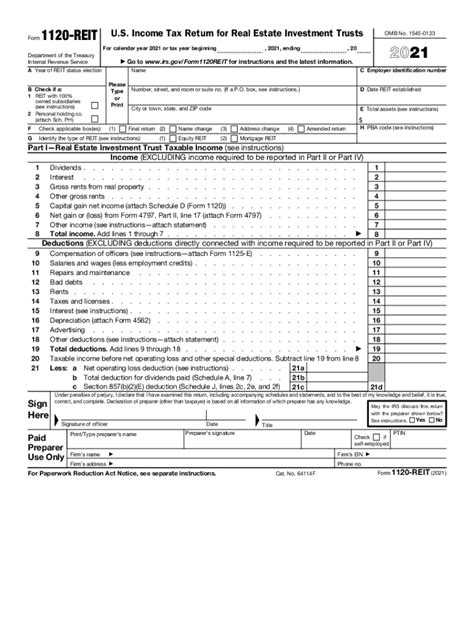 2021 Form IRS 1120-REIT Fill Online, Printable, Fillable, Blank - pdfFiller