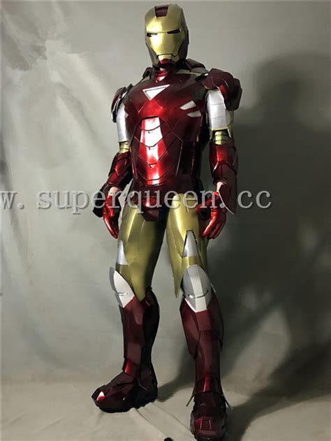 Cosplay Marvel Superheroes Iron Man Mark 6 (VI) Costume with Lights for ...