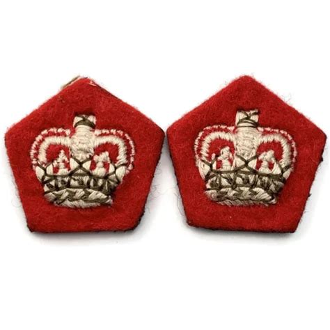 QUEENS CROWN BRITISH Army Officers CLOTH Insignia Pips - Rank Major Set PAIR $15.15 - PicClick