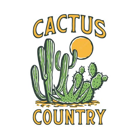 Premium Vector | Cactus in a desert illustration