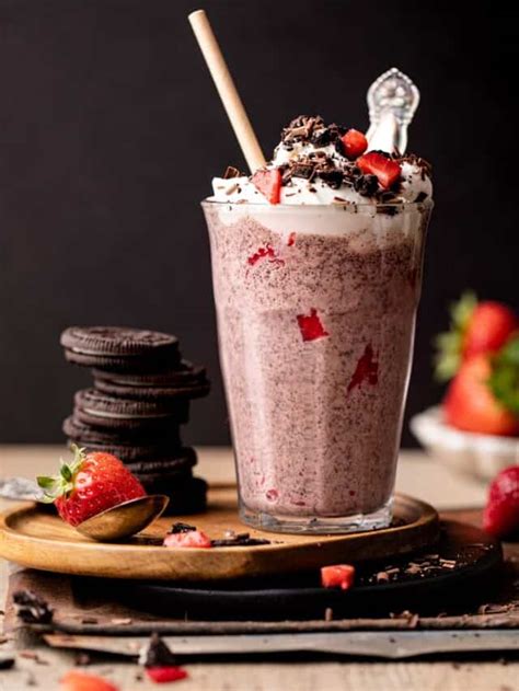 Easiest Strawberry Oreo Milkshake - Bites with Bri