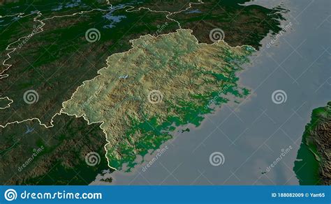 Fujian, China - Highlighted. Physical Stock Illustration - Illustration of border, territory ...