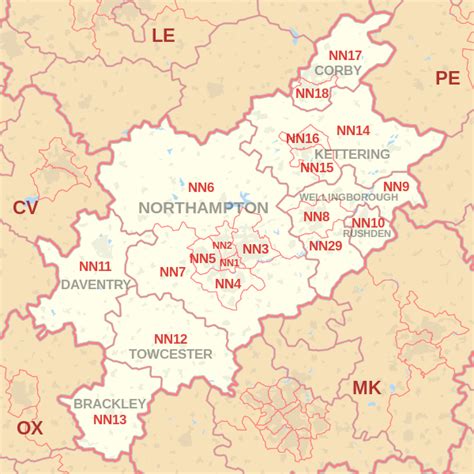 Northampton postcode information - list of postal codes | PostcodeArea ...