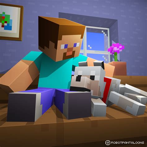 I created a wallpaper with Steve and his best friend! : r/Minecraft