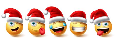 conjunto de vectores de emoji de Navidad. Emojis personajes navideños ...