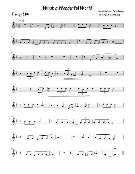 What a Wonderful World Trumpet Bb Sheet music for Trumpet | Download ...