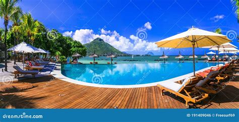 Mauritius Island. Luxury Resort with Swimming Pool Stock Photo - Image ...