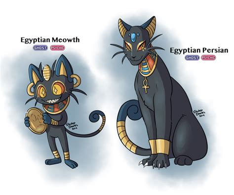 Egyptian Meowth & Persian | Cat pokemon, Persian pokemon, Pokemon art