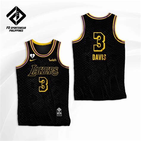 ANTHONY DAVIS BLACK MAMBA LAKERS FULL SUBLIMATED JERSEY | Shopee ...