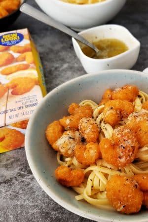 Garlic Pasta with Popcorn Shrimp | Scrappy Geek