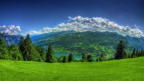 Beauty of Nature, hills, green, nature, trees, clouds, HD wallpaper ...