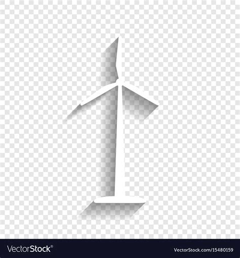 Wind turbine logo or sign white icon with Vector Image