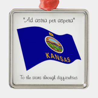 Kansas motto christmas tree ornaments