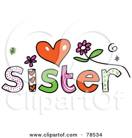 Colorful Sister Word Posters, Art Prints by - Interior Wall Decor #78534