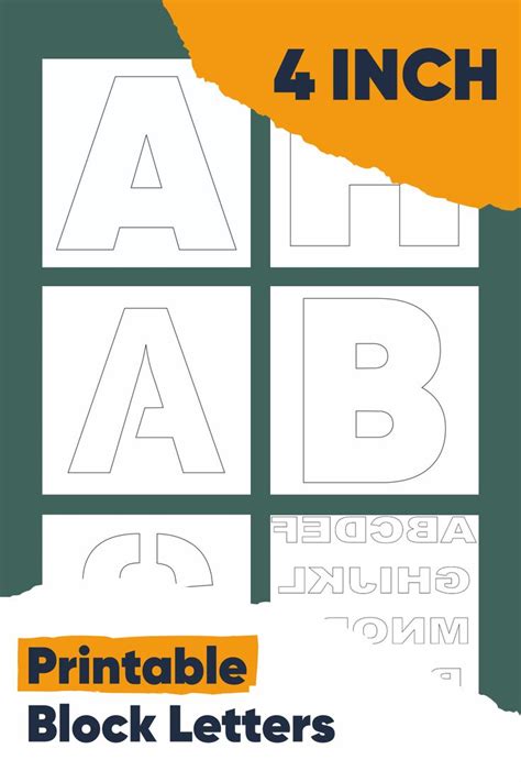 4 Inch Block Letters - 13 Free PDF Printables | Printablee | Block lettering, Letter stencils ...