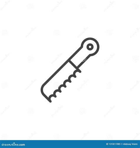 Bread knife outline icon stock vector. Illustration of pixel - 131811985