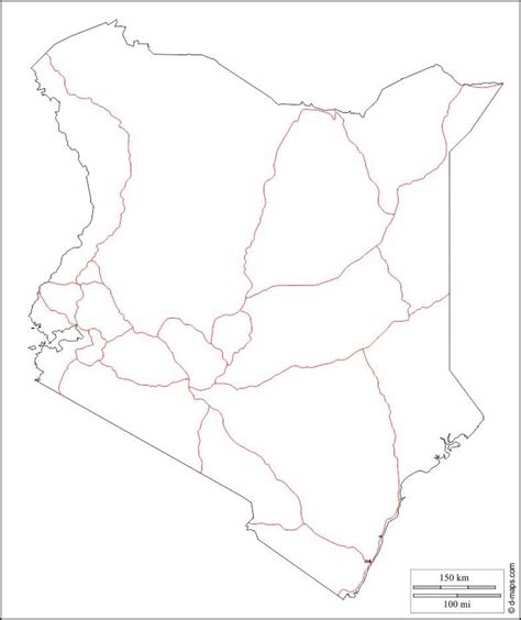 Kenya map outline - Kenya blank map (Eastern Africa - Africa)