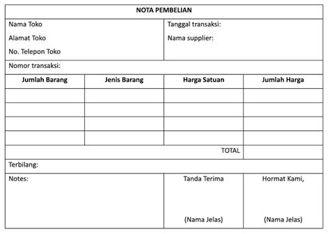 Contoh Format Nota Pembelian Barang | The Best Porn Website