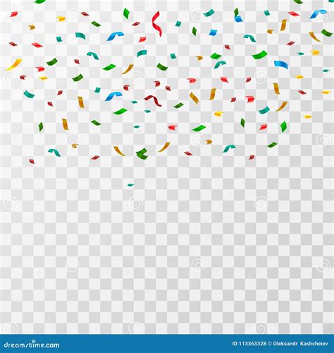 Colorful Party Confetti on a Transparent Background. Stock Illustration ...