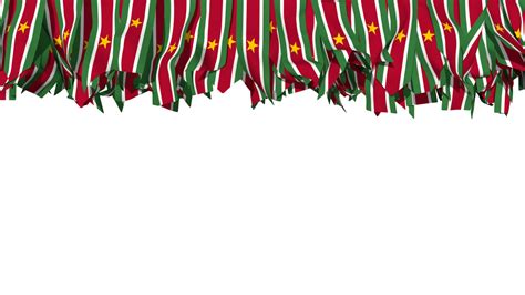 Suriname Flag Different Shapes of Cloth Stripe Hanging From Top ...