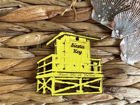 Siesta Key Vintage Yellow Lifeguard Stand Christmas Ornament - Gulf ...