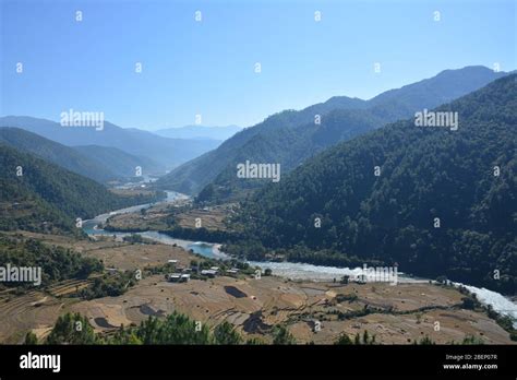 The Punakha river valley, Bhutan Stock Photo - Alamy