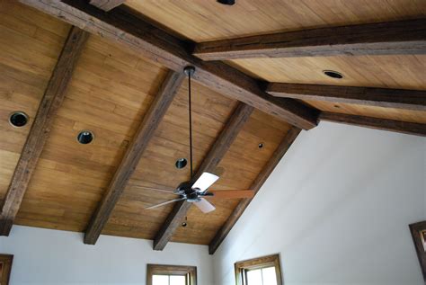 Distressed Rustic Wood Beams for the home i'm going to build one day... | Wood plank ceiling ...