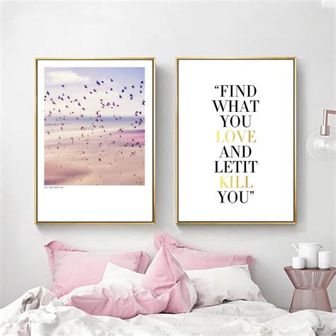 Nordic Decoration Birds Landscape Canvas Art Posters Motivational Minimalist Canvas Prints Wall ...