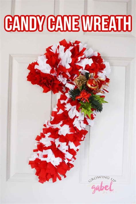 Fabric Candy Cane Wreath