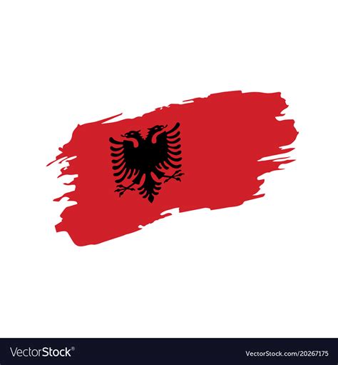 Albania flag Royalty Free Vector Image - VectorStock