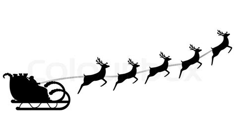 SANTA AND REINDEER SILHOUETTE CLIPART - 25px Image #6