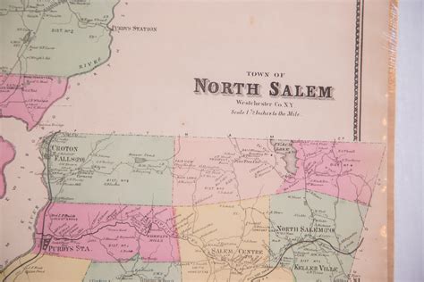 Antique Somers and North Salem NY Map