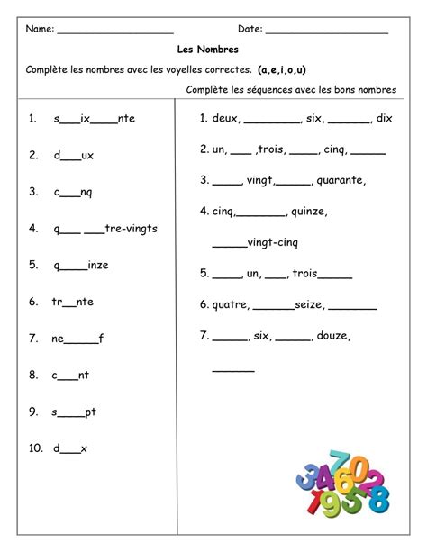 French Numbers (Les Nombres) Worksheets | Made By Teachers