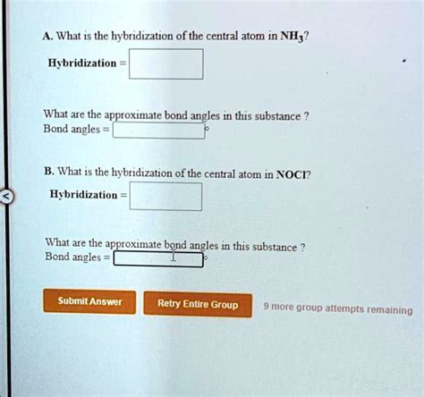 What is the hybridization of the central atom in NH3? Hybridization ...