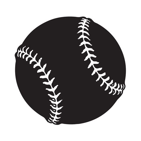 Silhouette of baseball ball Vector illustration 7534901 Vector Art at Vecteezy