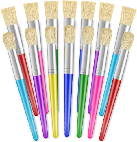 Amazon.com: YGAOHF 14 Pcs Paint Brushes for Kids - Colorful Kids Paint ...