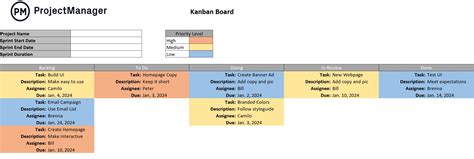 Kanban Excel Template