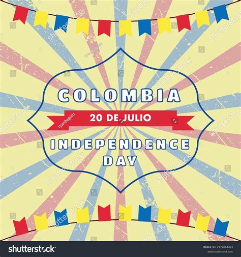 Colombia Independence Day 20 July Background Stock Vector (Royalty Free ...