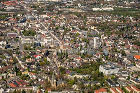 Luftbild Herne - Stadtzentrum im Innenstadtbereich in Herne im Bundesland Nordrhein-Westfalen ...