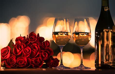 Romantic dinner date night with roses and wine. - Farmers Fresh Market