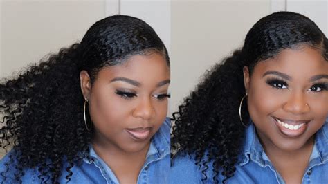 A MUST SEE!!! | NATURAL BRAIDLESS CROCHET PONYTAIL - YouTube