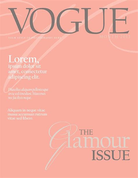 A New Magazine Template with a Vogue Inspired Editorial Look! | Magazine cover template ...