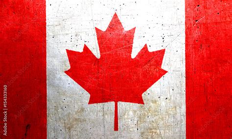 Flag of Canada, with an old metal texture Stock Illustration | Adobe Stock