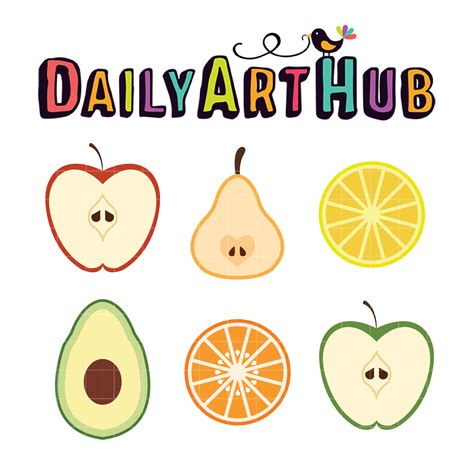 Sliced Fruits Clip Art Set – Daily Art Hub – Free Clip Art Everyday